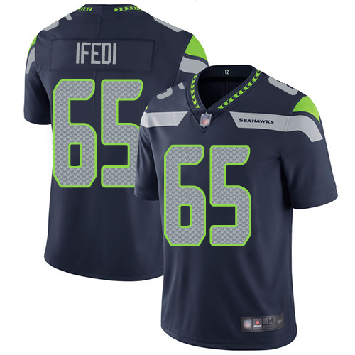 Seattle Seahawks Limited Navy Blue Men Germain Ifedi Home Jersey NFL Football #65 Vapor Untouchable